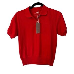 Everlane Women’s Big Red Organic Cotton Short Sleeve Oversized Polo Sz XXS NWT